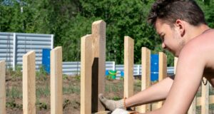 empalizada de madera vertical