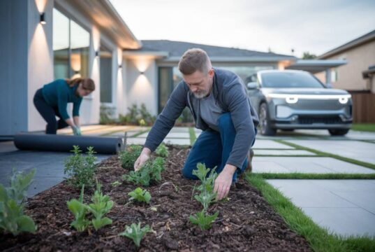Malas hierbas en el jardín: 9 acciones concretas para detener el rebrote sin productos agresivos Un jardinero arranca malas hierbas en un macizo con mulching
